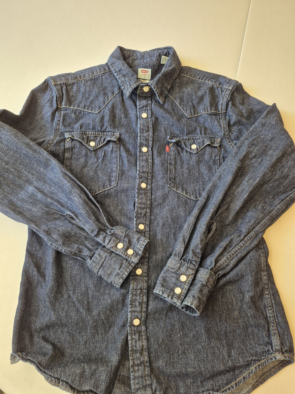 Levi's Women's Dark Blue Denim Button-Down Western Shirt 4856